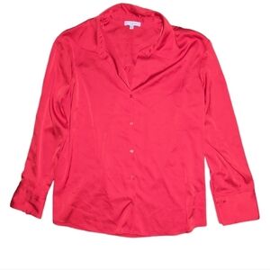 Maison D'Amelie Paris Red Button Down Blouse Size XL
